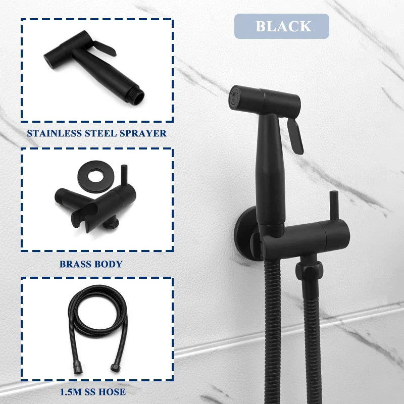 DecorBites™ Gold Bidet Faucet Handheld Sprayer Single Cold Water Tap Hygienic Toilet Shower