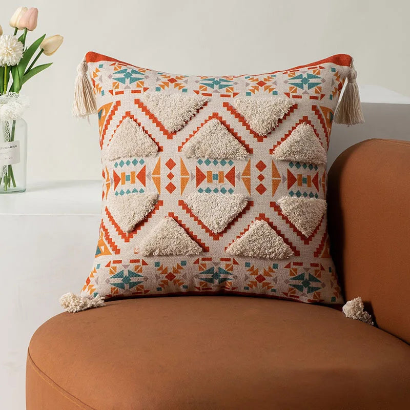 DecorBites™ Boho Fringe Pillow Covers 45x45 - Luxury Decorative Cushions for Sofa and Bed