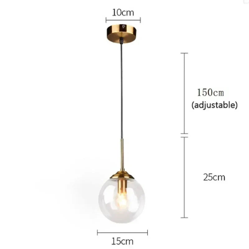 DecorBites™ Glass Ball LED Pendant Light Modern Chandelier for Living Room Decor