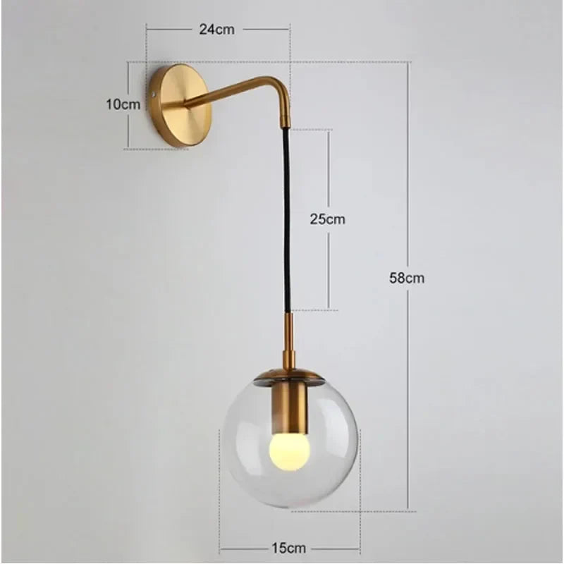 DecorBites™ Glass Ball LED Pendant Light Modern Chandelier for Living Room Decor
