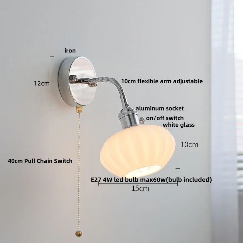 DecorBites™ LED Wall Lamp Sconce with Pull Chain Switch and Flexible Arm