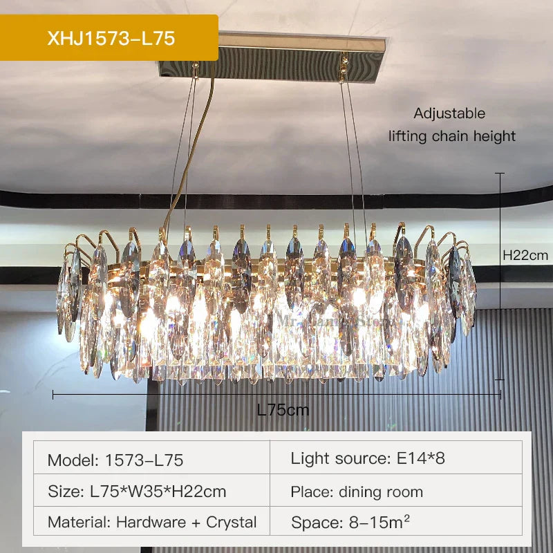 DecorBites™ Crystal Atmosphere Chandelier: Modern Luxury for Living Room, Dining Room, Bedroom
