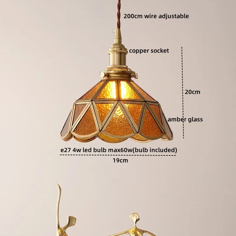 DecorBites™ Green Glass LED Pendant Lights Modern Hanging Lamp Home Decor