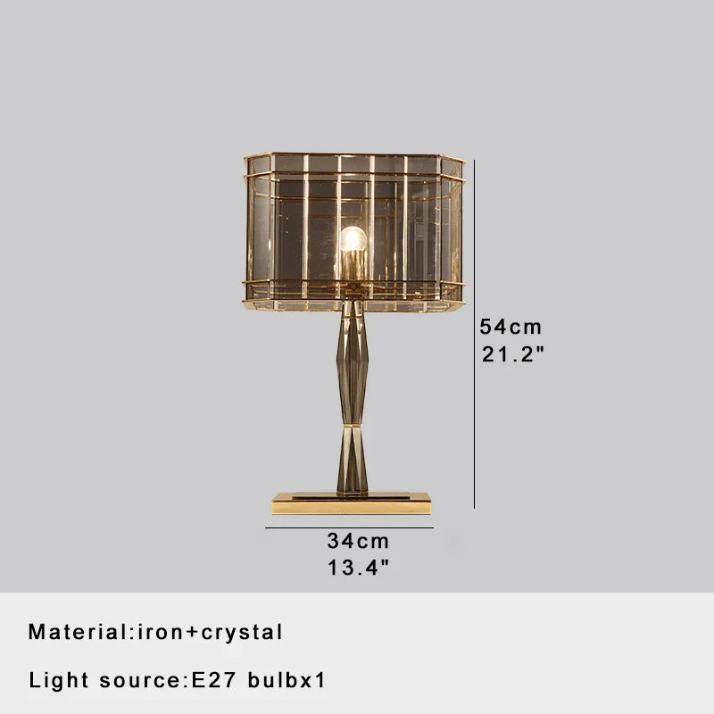 DecorBites™ Crystal Bar Table Lamp Luxury Dimmable 2700K Desk Light Elegant Home Decor