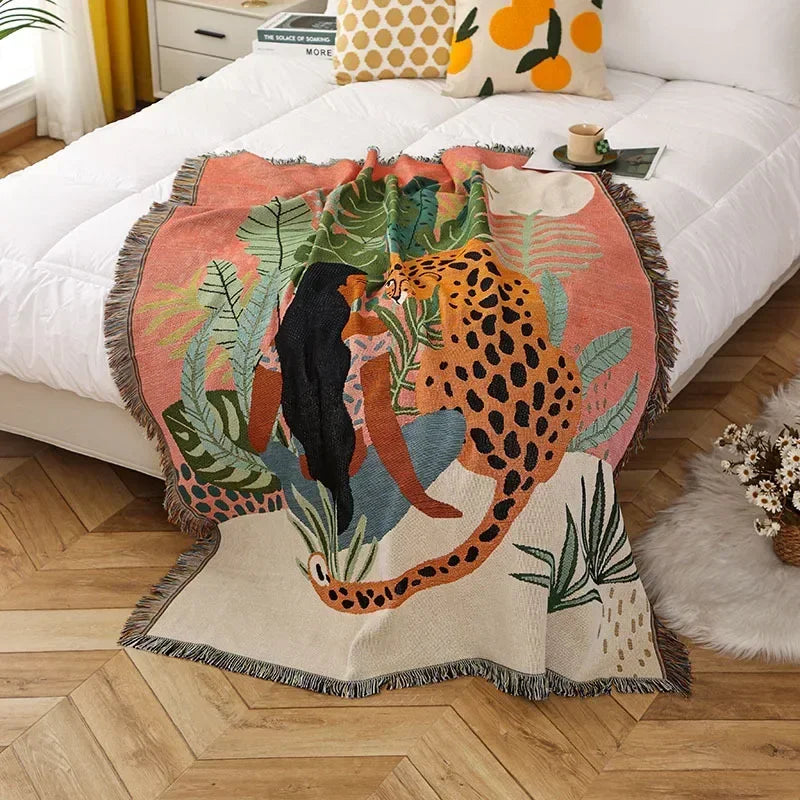 DecorBites™ Gothic Thread Double-sided Tapestry Blanket - Versatile Homestay and Outdoor Decoration