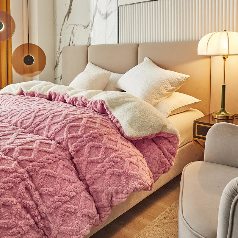 DecorBites™ Dual Use Cashmere Duvet Cover: Winter Warm Plush Blanket with Double-sided Fleece