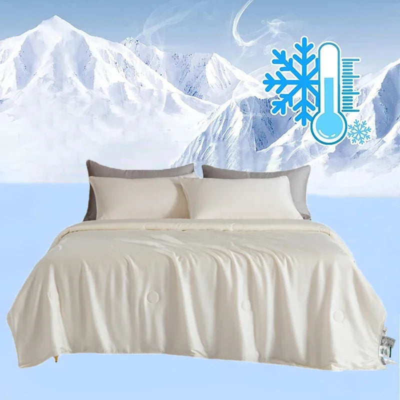 DecorBites™ Cooling Comforter: Silky Soft Lightweight Quilt for Summer, Double-Sided Cold Fabric