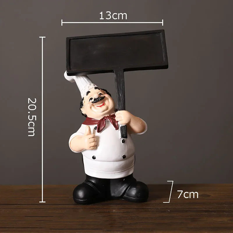 DecorBites™ Bearded Chef Resin Figure Sculpture Modern Kitchen Desk Decor Ornaments