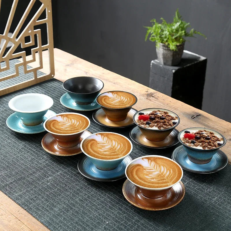 DecorBites™ Ceramic Latte Coffee Cup and Saucer Set for Afternoon Tea and Breakfast