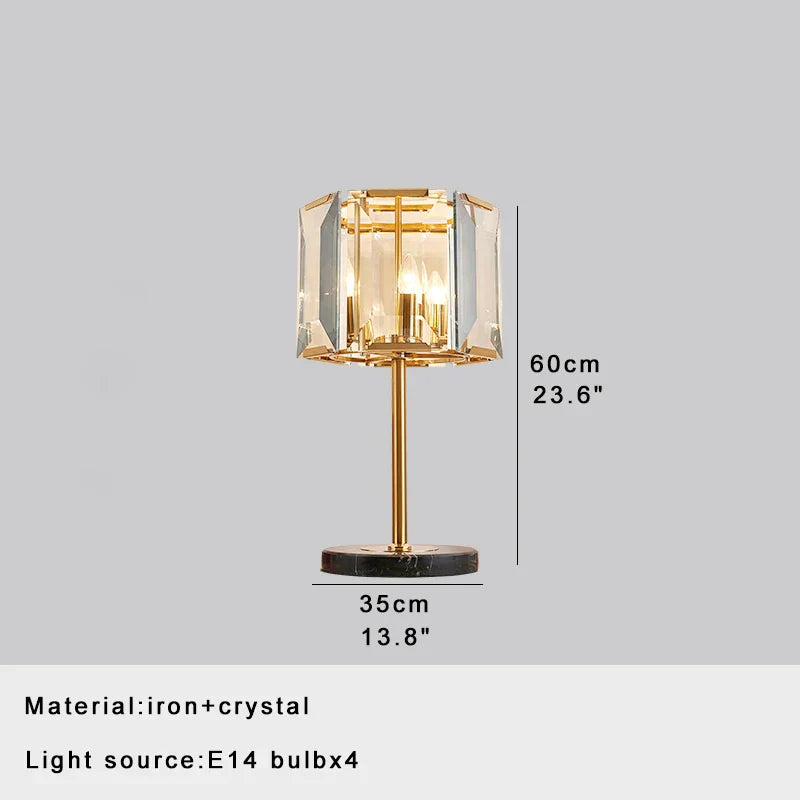 DecorBites™ Crystal Bar Table Lamp Luxury Dimmable 2700K Desk Light Elegant Home Decor