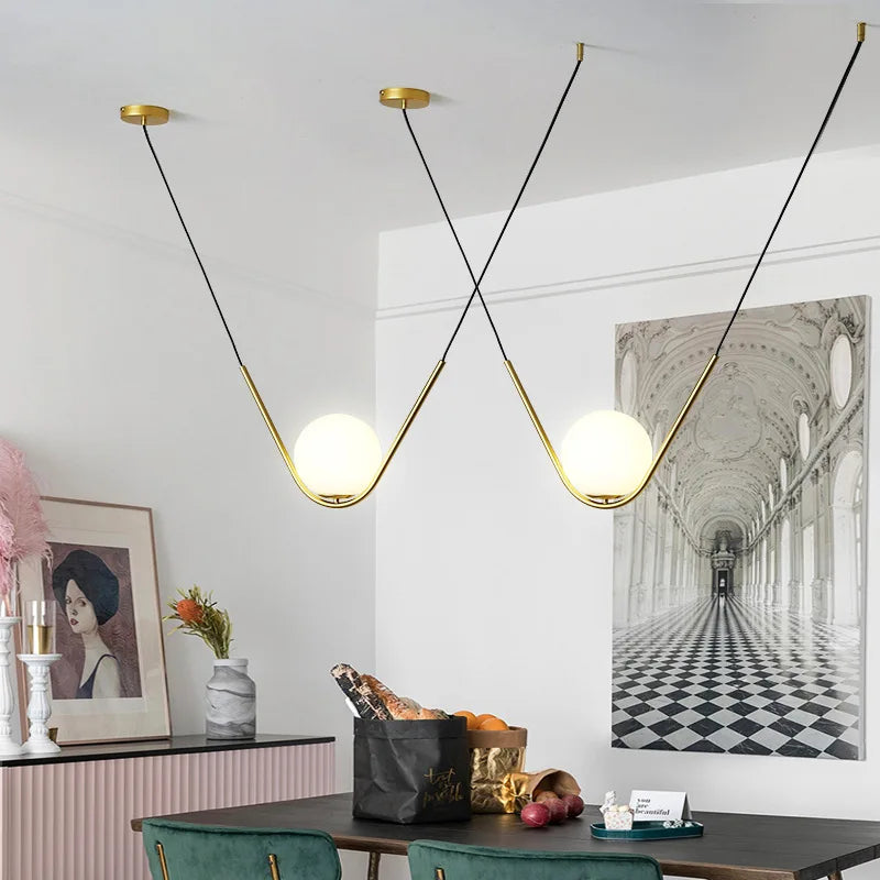 DecorBites™ Golden Black Perle Trio Pendant - Metal G9 LED Linear Dining Light