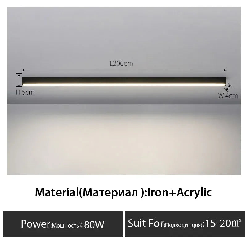 DecorBites™ Black Linear LED Ceiling Light for Aisle, Bedroom, Dining, Living Room – Minimalist Design