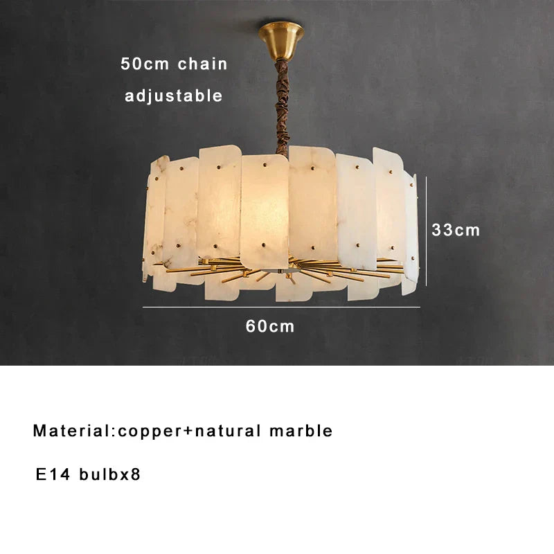 DecorBites™ Brass Stone Pendant Light Dimmable E14 Bulb for Dining Room