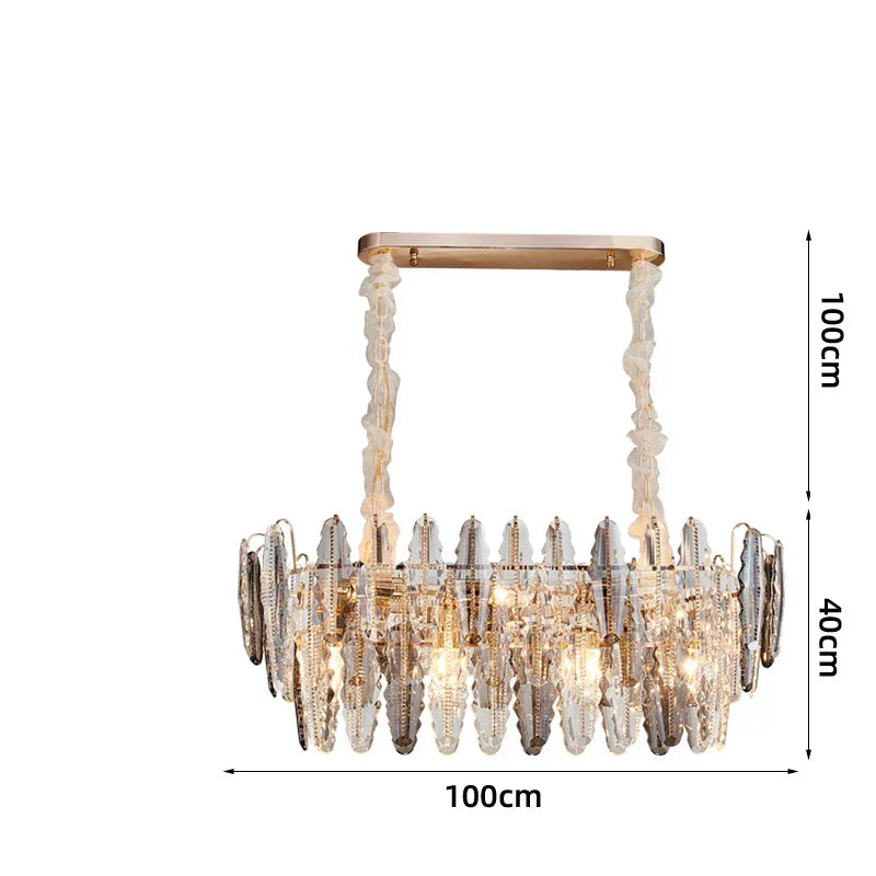 DecorBites™ Gold Crystal Chandelier Lighting for Living Room