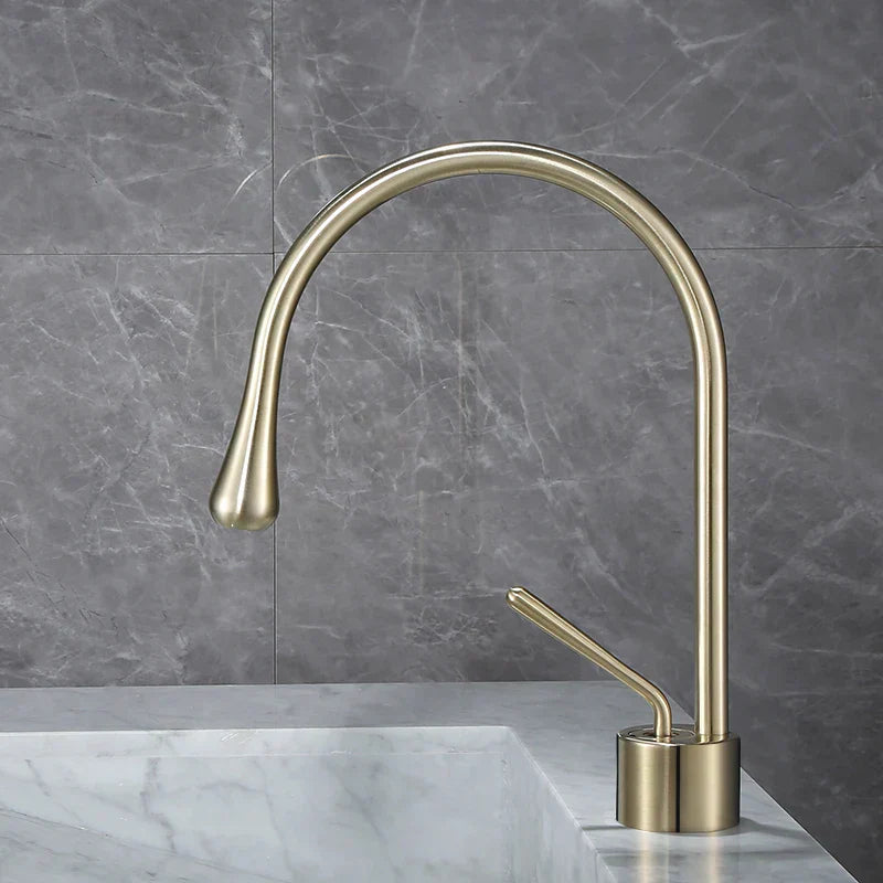 DecorBites™ Antique Brass Bathroom Basin Faucet Hot Cold Black Sink Mixer Kitchen Water Crane
