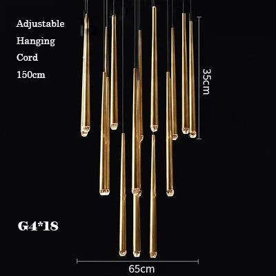 DecorBites™ Gold Copper Chandelier for Living Room, Staircase, Foyer, Dining Room, Cafe, Bar