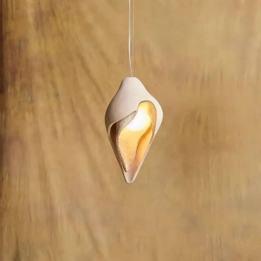 DecorBites™ Gypsum Conch Pendant Lamp, Wabi Sabi Style for Living Room, Bedroom, and Staircase