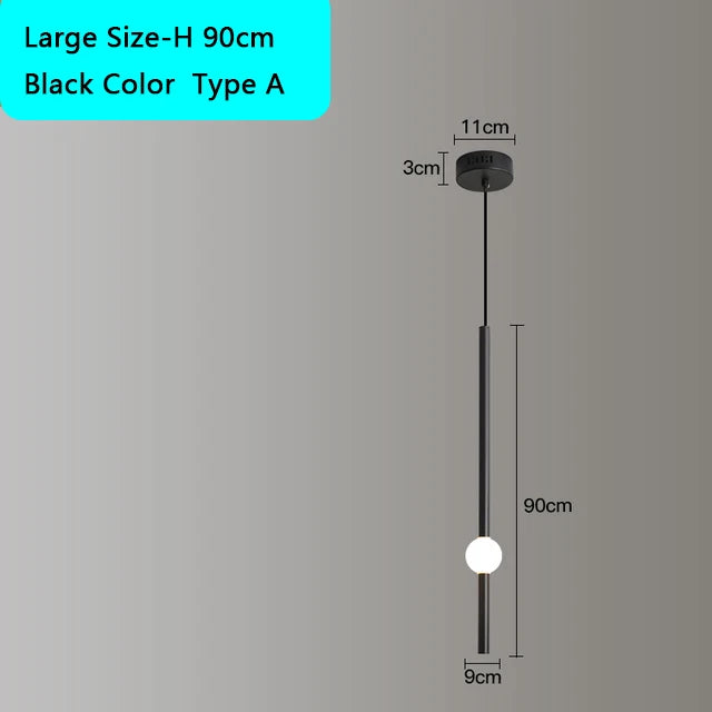DecorBites™ Black Gold Ceiling Pendant for Bedside Bedroom LED Modern Hanging Light