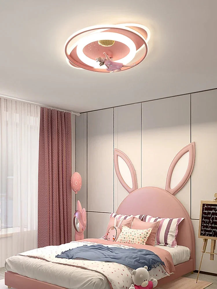 DecorBites™ Astronaut Spaceman Rocket Rabbit Ceiling Light Kids Bedroom Luminaire