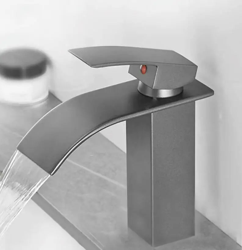 DecorBites™ Gold Bathroom Faucet: Brass Rose Gold Basin Waterfall Mixer Tap