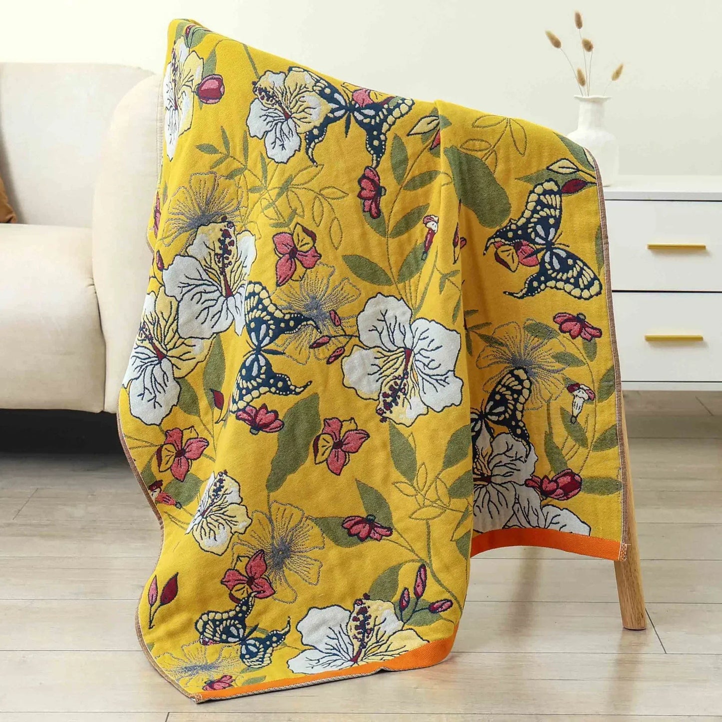 DecorBites™ Boho Cotton Gauze Bath Towel - Quick-Dry & Large Wrap