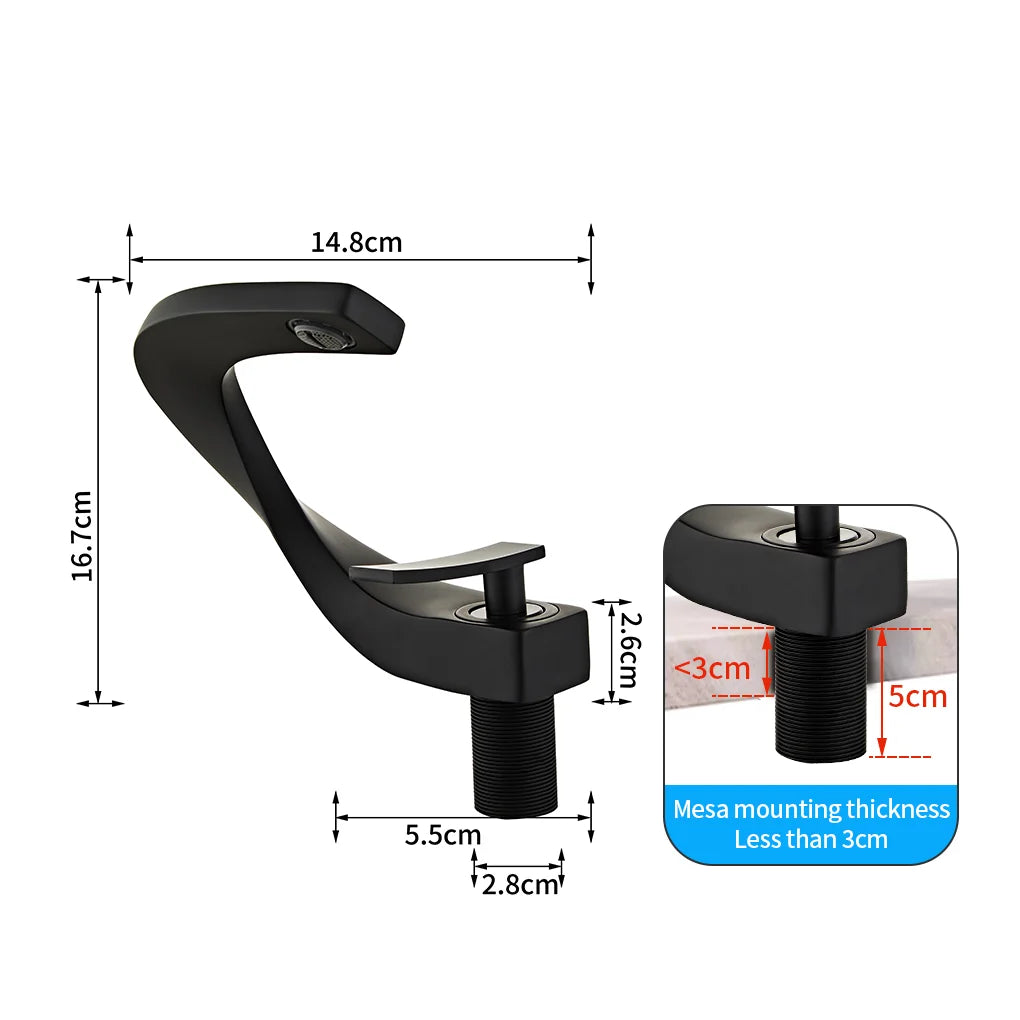 DecorBites™ Basin Faucet Modern Brass Mixer Tap for Elegant Bathroom, Single Handle