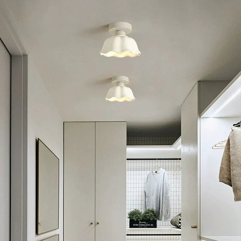 DecorBites™ Ceramic Glass Chandelier: Modern LED Ceiling Light for Living Room Aisle