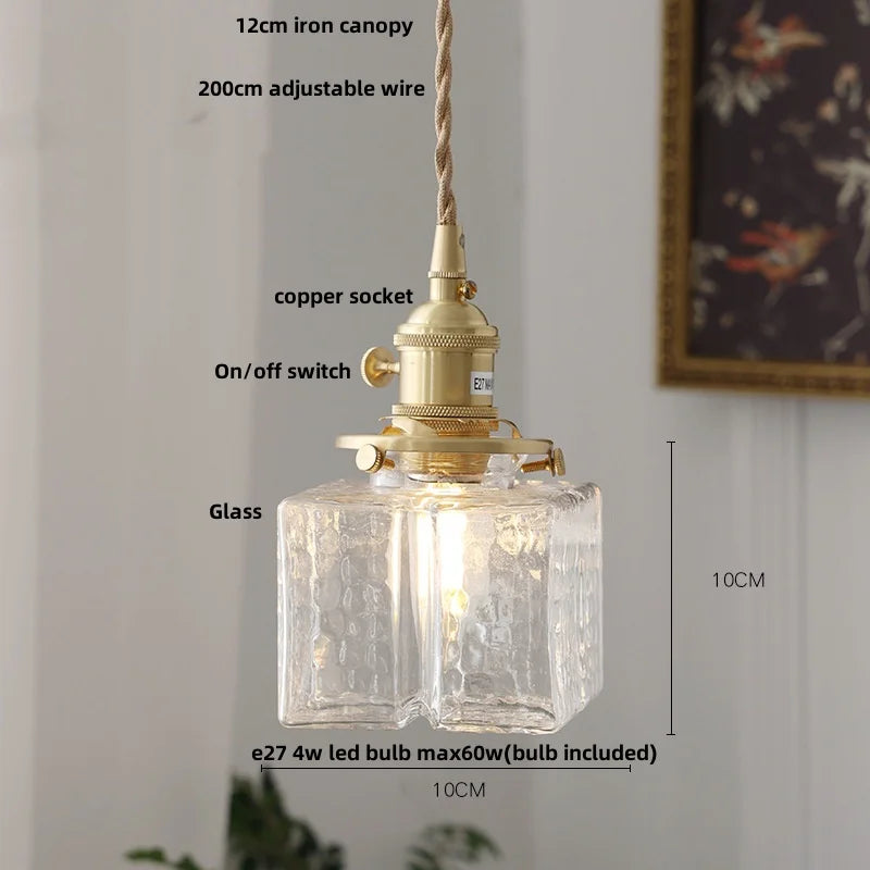 DecorBites™ Ice Cube Glass LED Pendant Light Modern Home Decor Hanging Lamp