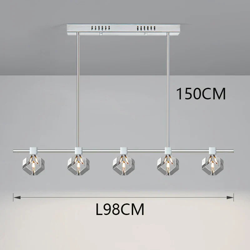 DecorBites™ Crystal Chandelier for Living and Dining Room, Luxury Pendant Lamp and Ceiling Light