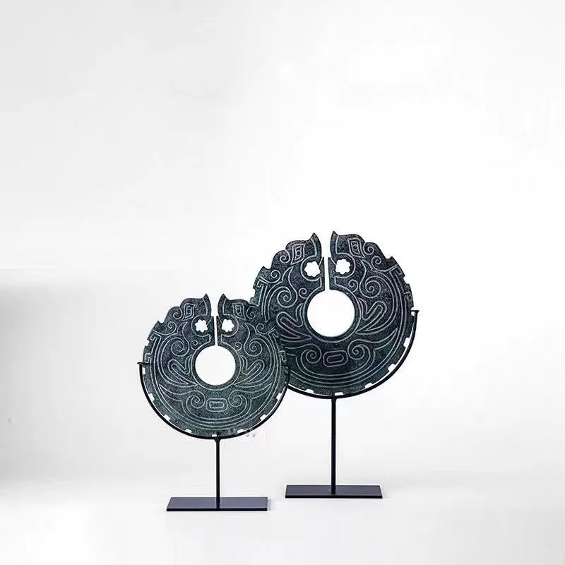 DecorBites™ Geometric Totem Resin Statue | Chinese Retro Home Decor Accessory
