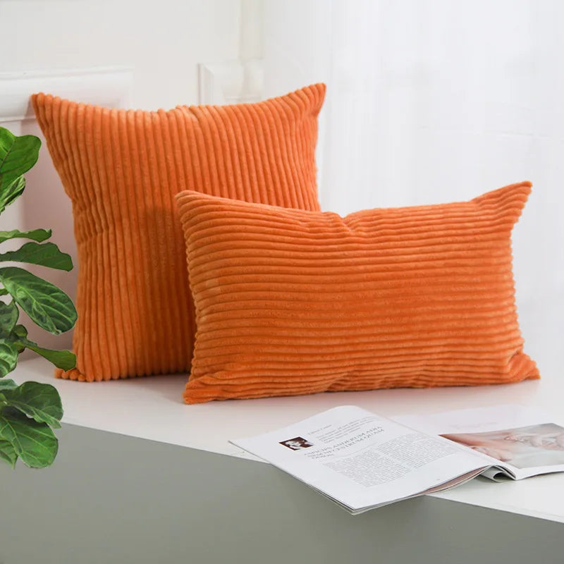 DecorBites™ Corduroy Striped Cushion Cover 30-60cm Soft Comfortable Throw Pillow Case Home Decor