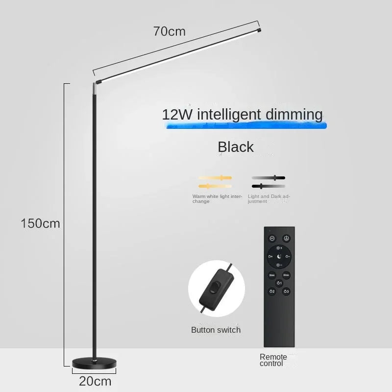 DecorBites™ LED Floor Lamp: Super Bright Minimalist Reading Fixture for Living Room and Bedroom