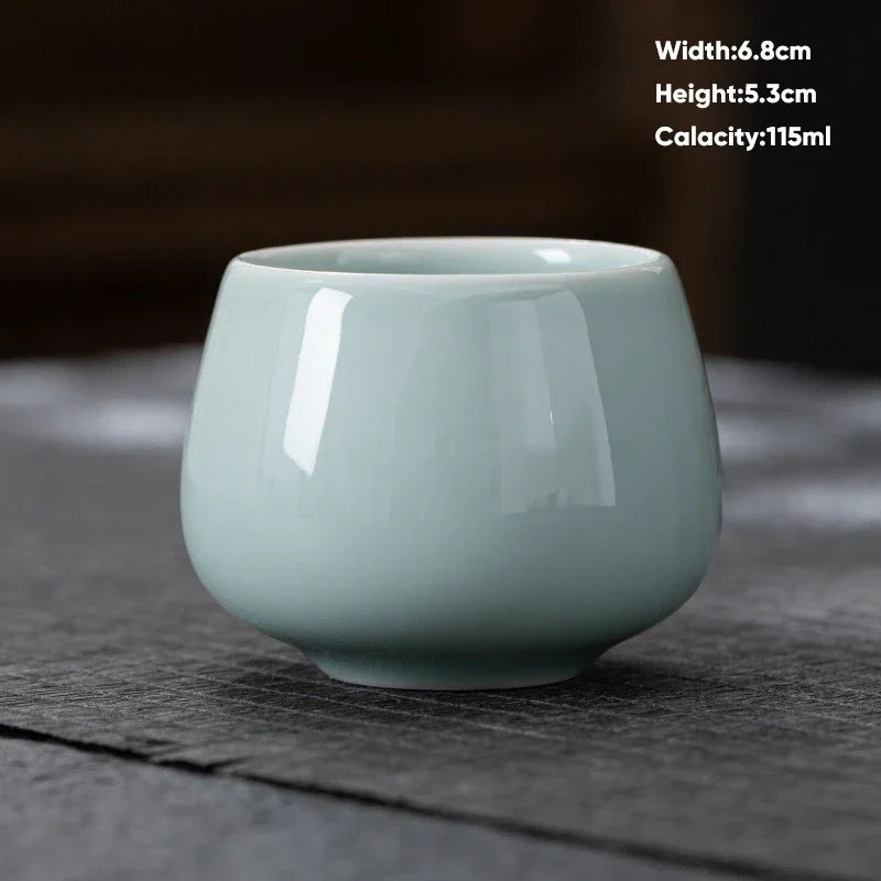 DecorBites™ Ceramic KungFu Tea Cup Small Coffee Cups Porcelain Teacup Pottery Water Cup