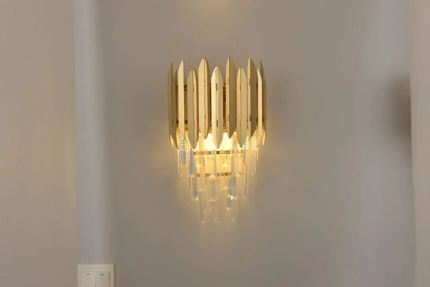 DecorBites™ Crystal Chandelier LED Pendant Light Fixture for Luxury Living Room Décor