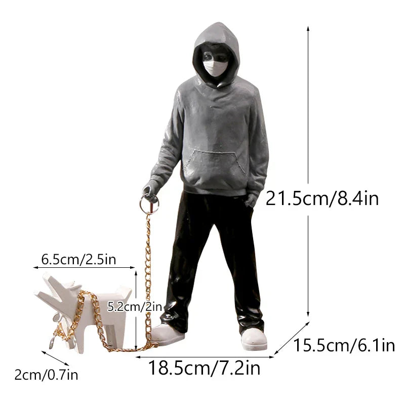 DecorBites™ Banksy Sculpture Collection: Flower Thrower & Balloon Girl Figurines for Home & Office