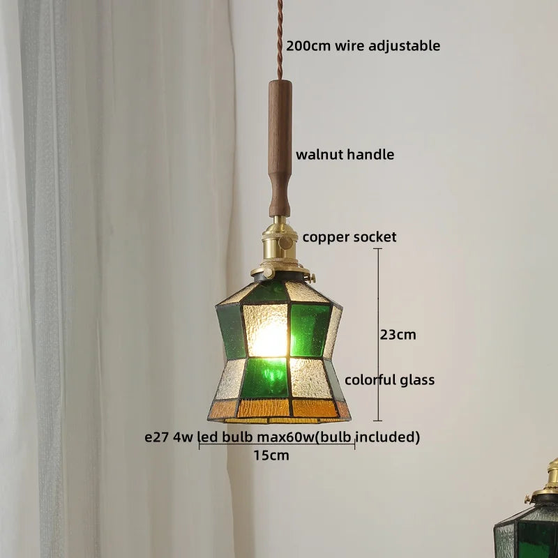 DecorBites™ Copper Ceramic LED Pendant Light with Knob Switch - 4w Bulb & Lamparas Colgante
