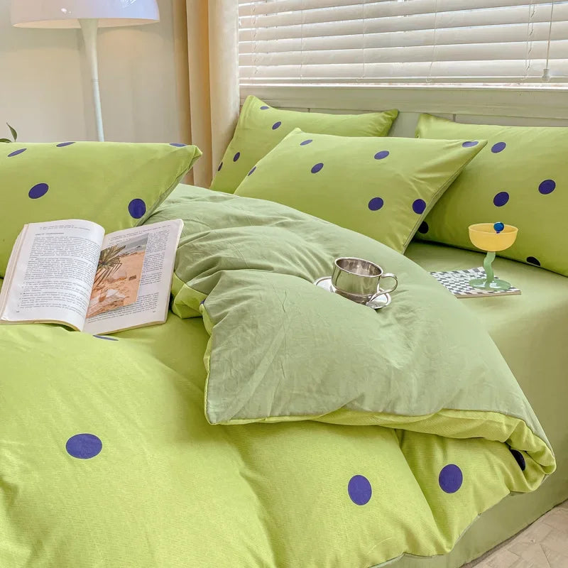 DecorBites™ Cozy Pattern Printed 4Pcs Single Bedding Set - Soft Cotton Fabric