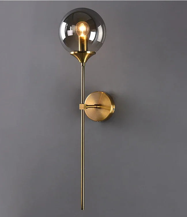 DecorBites™ Golden Glass Ball Wall Sconce: Modern Nordic Metal Lighting for Living Room