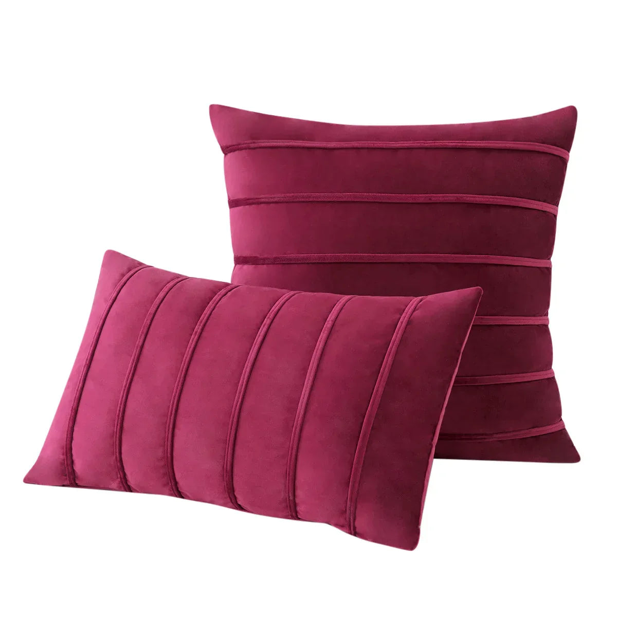 DecorBites™ Blue Velvet Stripe Pillow Covers - 2Pcs Luxury Soft Cushion Cases for Couch