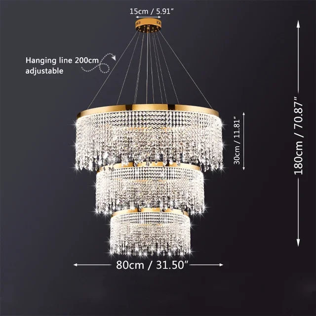 DecorBites™ Crystal Chandelier: Modern Living Room, Dining Room, Kitchen Ceiling Light