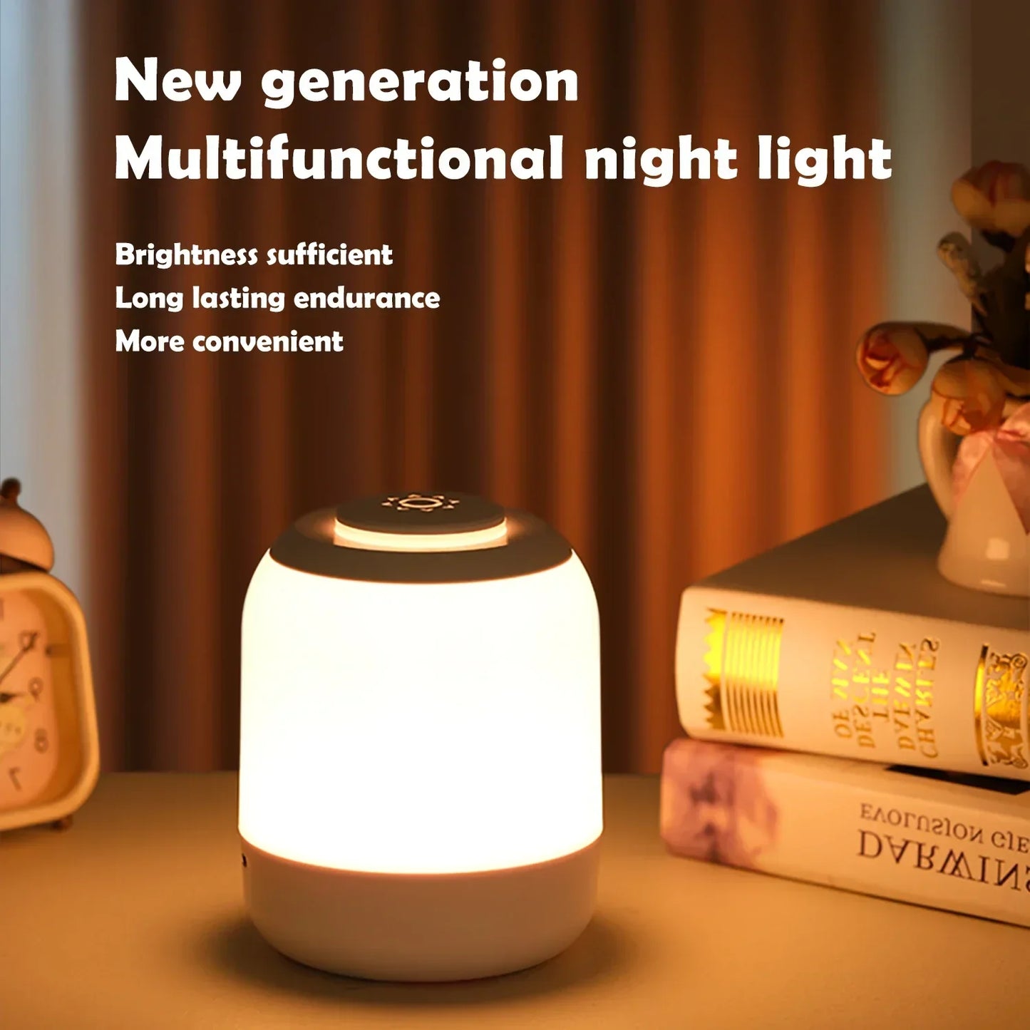 DecorBites™ LED Touch Night Light Baby Sleeping Lamp with 3-Color Dimming