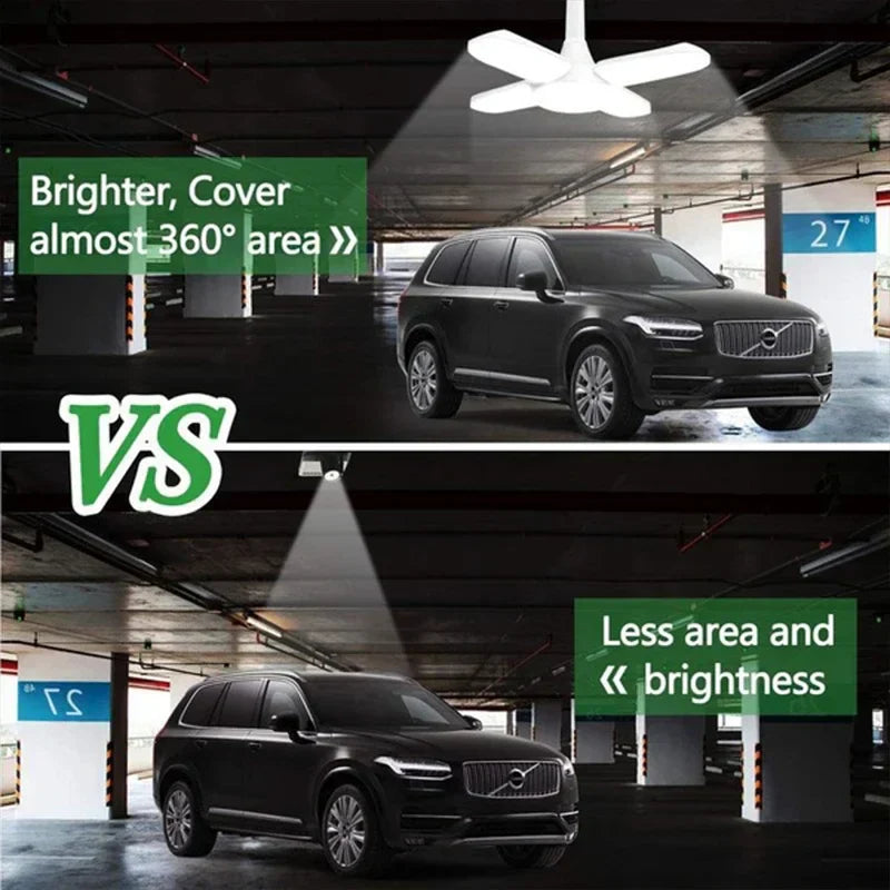 DecorBites™ Industrial LED Ceiling Light Deformable Foldable E26/27 Bulb for Garage Warehouse