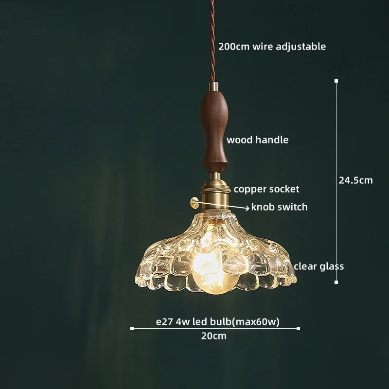 DecorBites™ LED Pendant Lamp Elegant Copper Glass Modern Style Hanging Light Fixtures