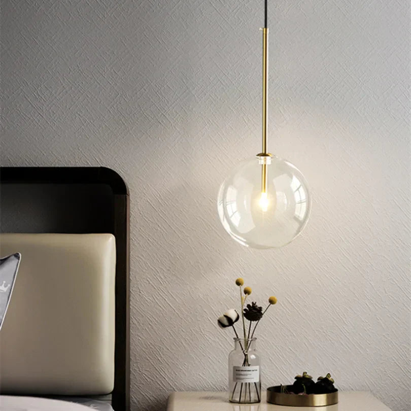 DecorBites™ Bubble Glass Ball Pendant Light for Bedroom Kitchen Dining Room LED Fixture