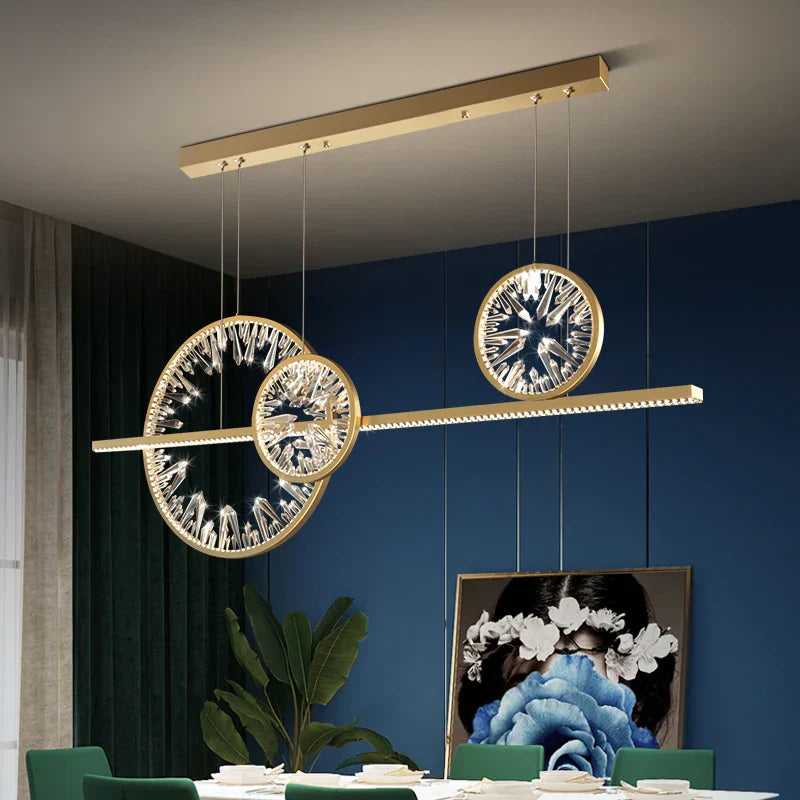 DecorBites™ Crystal Pendant Chandelier for Dining Room, Kitchen, Restaurant, Bar - Modern LED Luxury Lighting