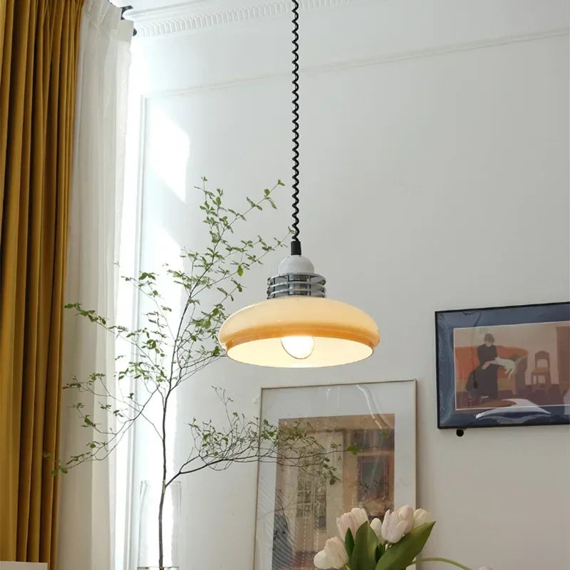 DecorBites™ Glass LED Chandelier: Modern Bauhaus Style Pendant Light for Home, Restaurant, and Bar