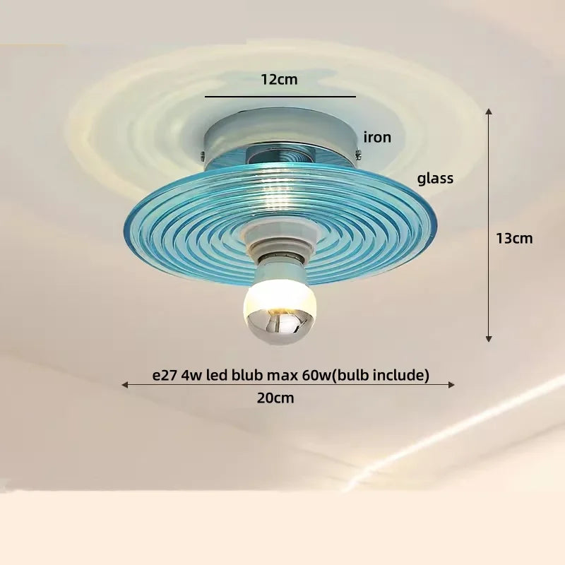 DecorBites™ Amber Glass LED Ceiling Lamp Nordic Modern Simple Indoor Lighting