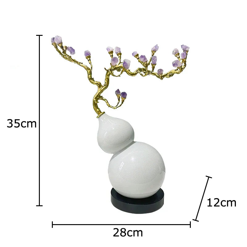 DecorBites™ Gold Gourd Branches Luxury Ornaments Feng Shui Home Decor Crafts