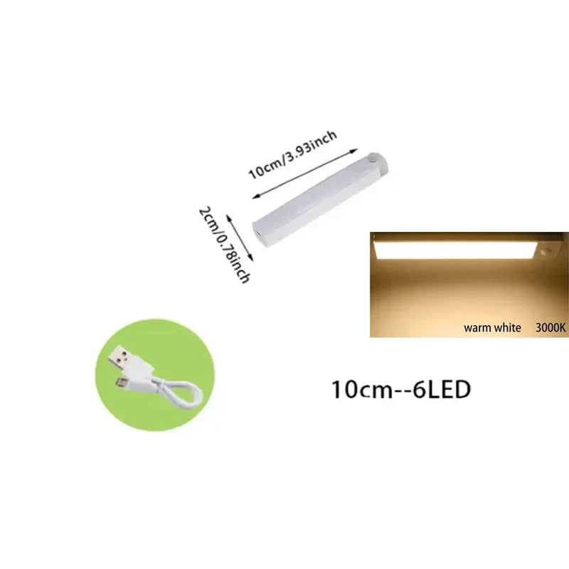 DecorBites™ LED Motion Sensor Cabinet Light: Dimmable Rechargeable Nightlight