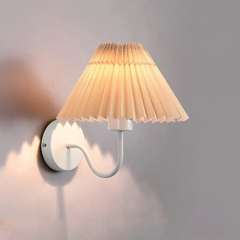 DecorBites™ Cloth Lampshade LED Wall Lamp for Bedroom & Living Room Decor